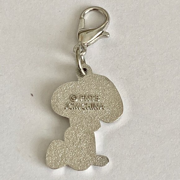 Peanuts Snoopy Woodstock Clip On Charm Zipper Pull Purse Charm Signed Enamel - Picture 5 of 8